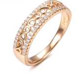 Inele placate cu aur roze 14k cu zirconiu natural size 7, 8, 9