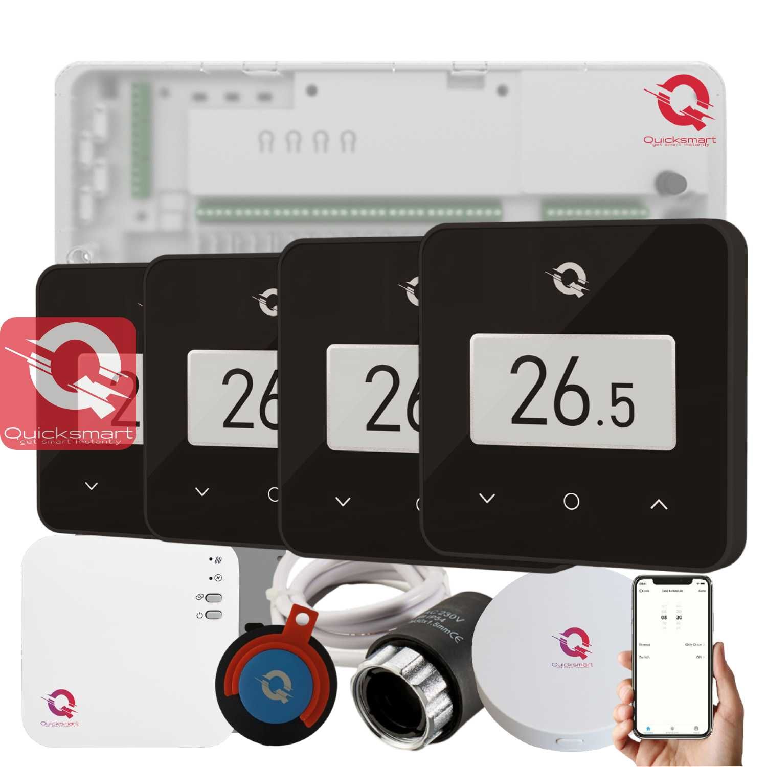 Automatizare Incalzire Pardoseala Q30, 8 zone, 4 termostat, Actuatoare