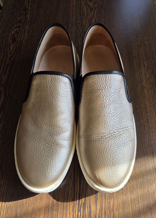 Pantofi slip-on din piele naturală aurie – mărimea 36