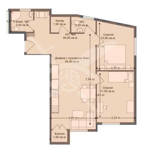 Тристаен апартамент в района на Бриз - 94485