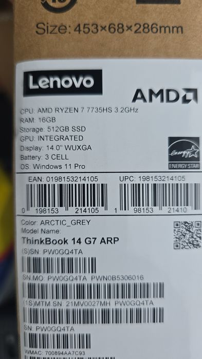 Lenovo thinkbook 14 g7 arp