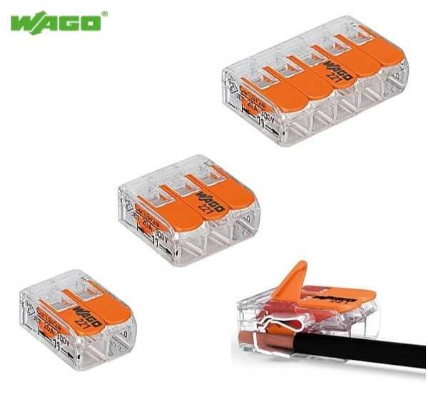Клеми -Wago: КУТИЯ с 50 бр.3 проводни - 28 лв.