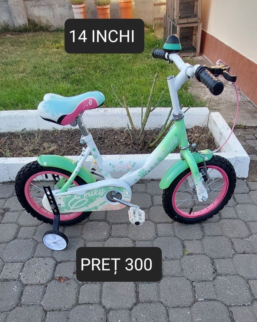 Bicicleta de copii 12 și 14   inchi
