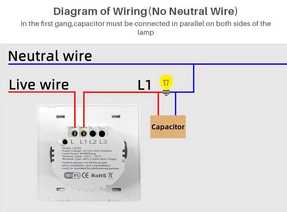 Умный  одно клавишный выключатель Wi-Fi для подключения к Алисе