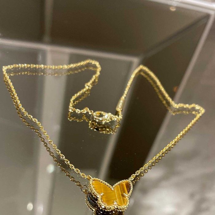 Van Cleef & Arpels VCA Lucky Alhambra Tiger Eye Butterfly Дамско Колие