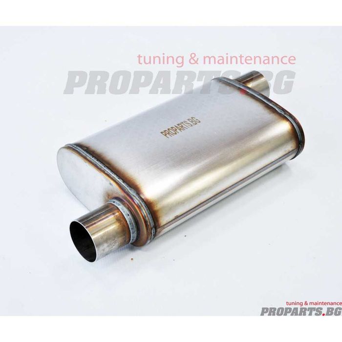 Плоско спортно гърне ауспух с разменени вход и изход 63 мм или 76 мм