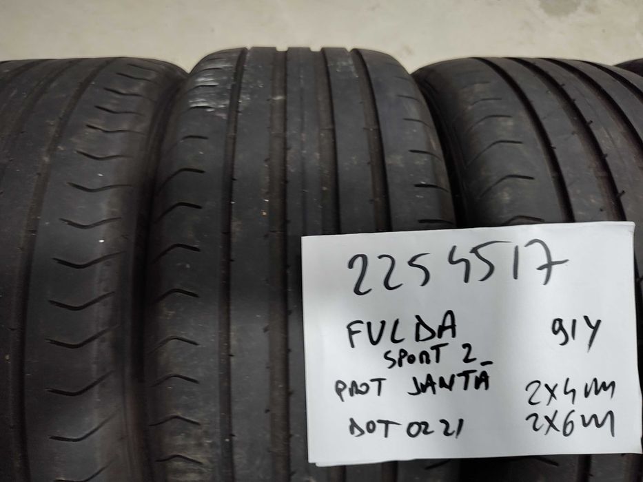 Anvelope 225 45 17 Fulda dot 2021 profil 4 si 6 mm pret 150 bucata