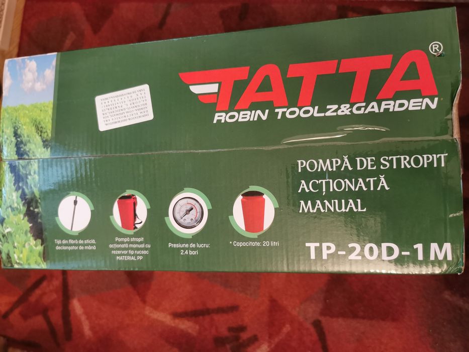 Pompa de stropit manuala Tatta, 20 l,m