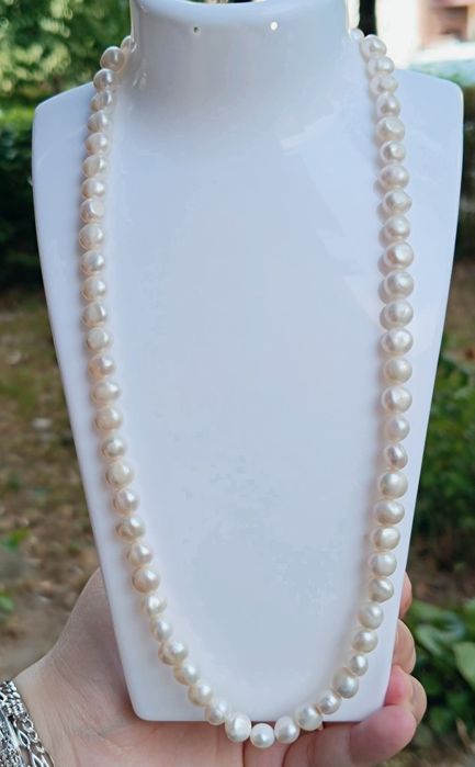 Perle naturale de cultura cu inchizatoare argint 925, placat cu aur