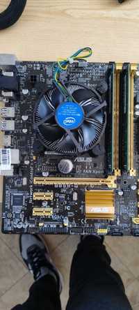 Дънна платка ASUS B85M-G, B85, LGA1150 I7-4770, DDR3 2x4gb комплект