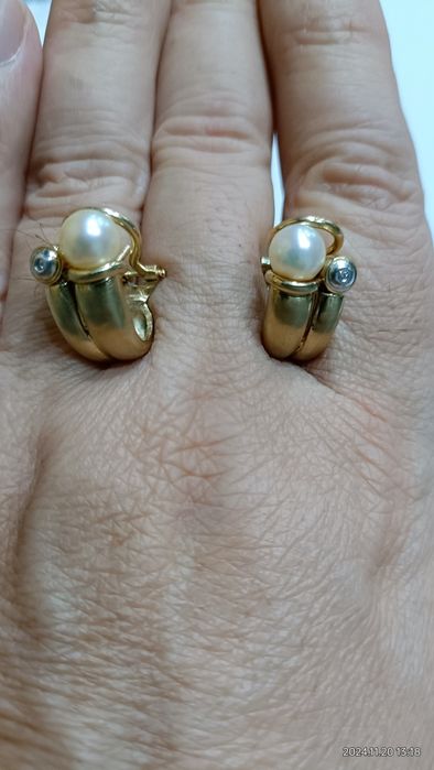 Vind cercei din aur 14kt cu perle Akoya