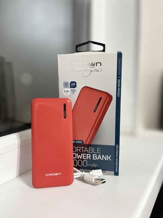 Power Bank Crown Micro 5000 mAh карманная зарядка
