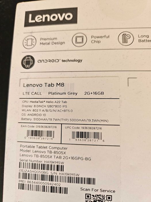 Таблет Lenovo Tab M8 - Като нов
