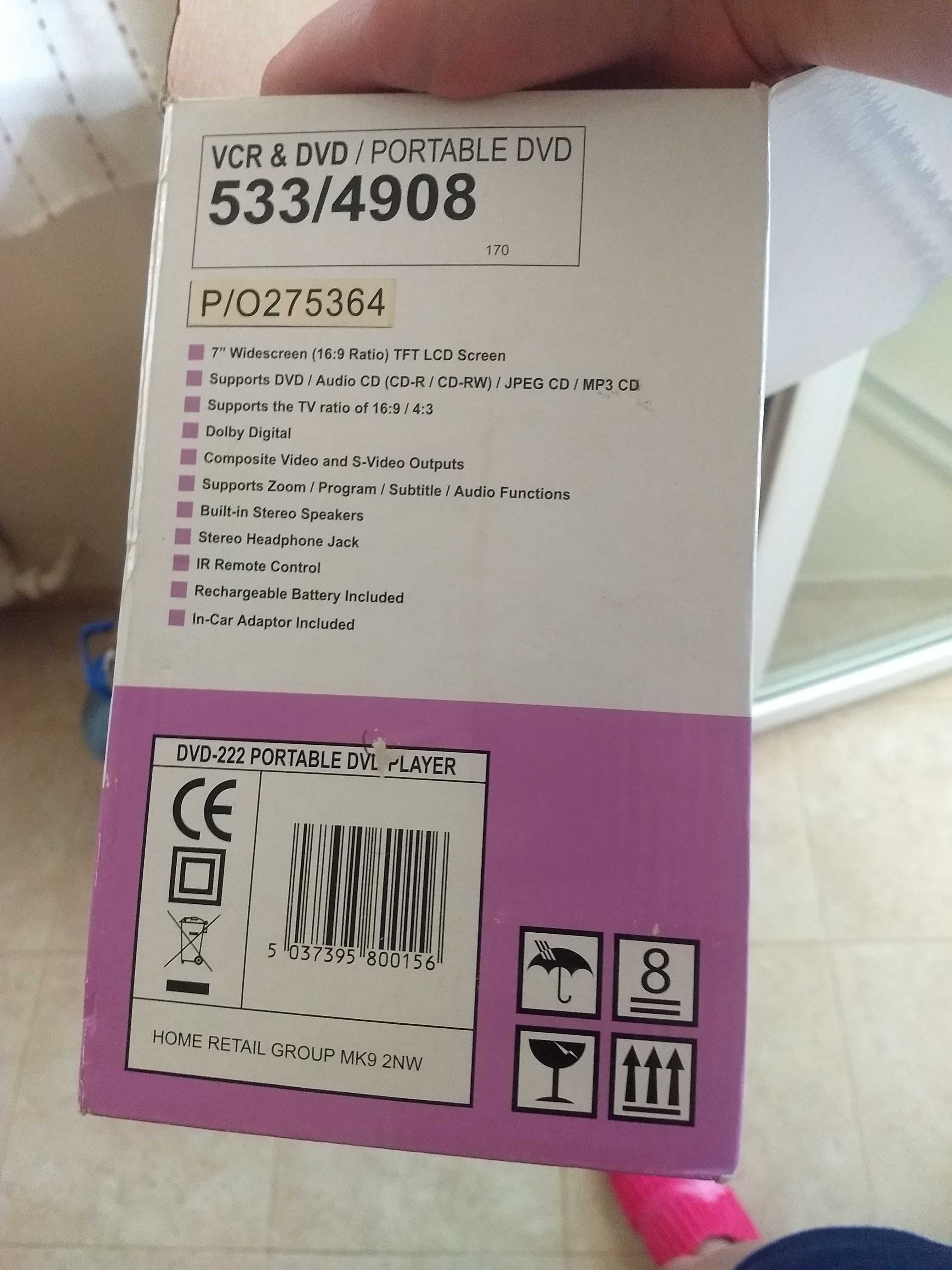 Чисто нов портативен DVD/VCR player - Acoustic Solutions/Dolby Digital