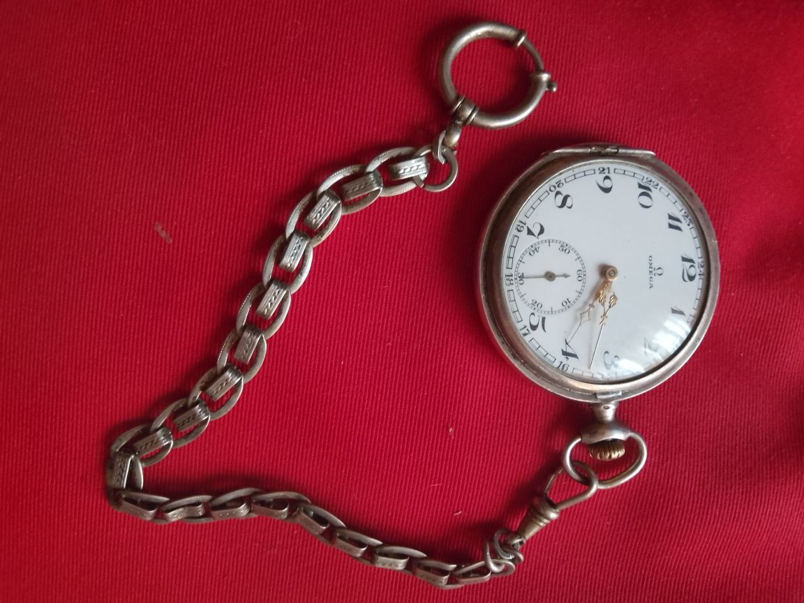 Сребърен джобен часовник,, Omega "
