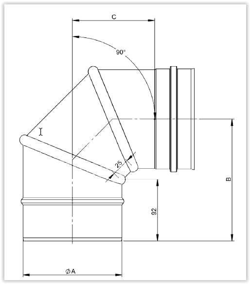 Cot Jeremias 90 grade reglabil din inox fi 120, 130, 160, 300, 350