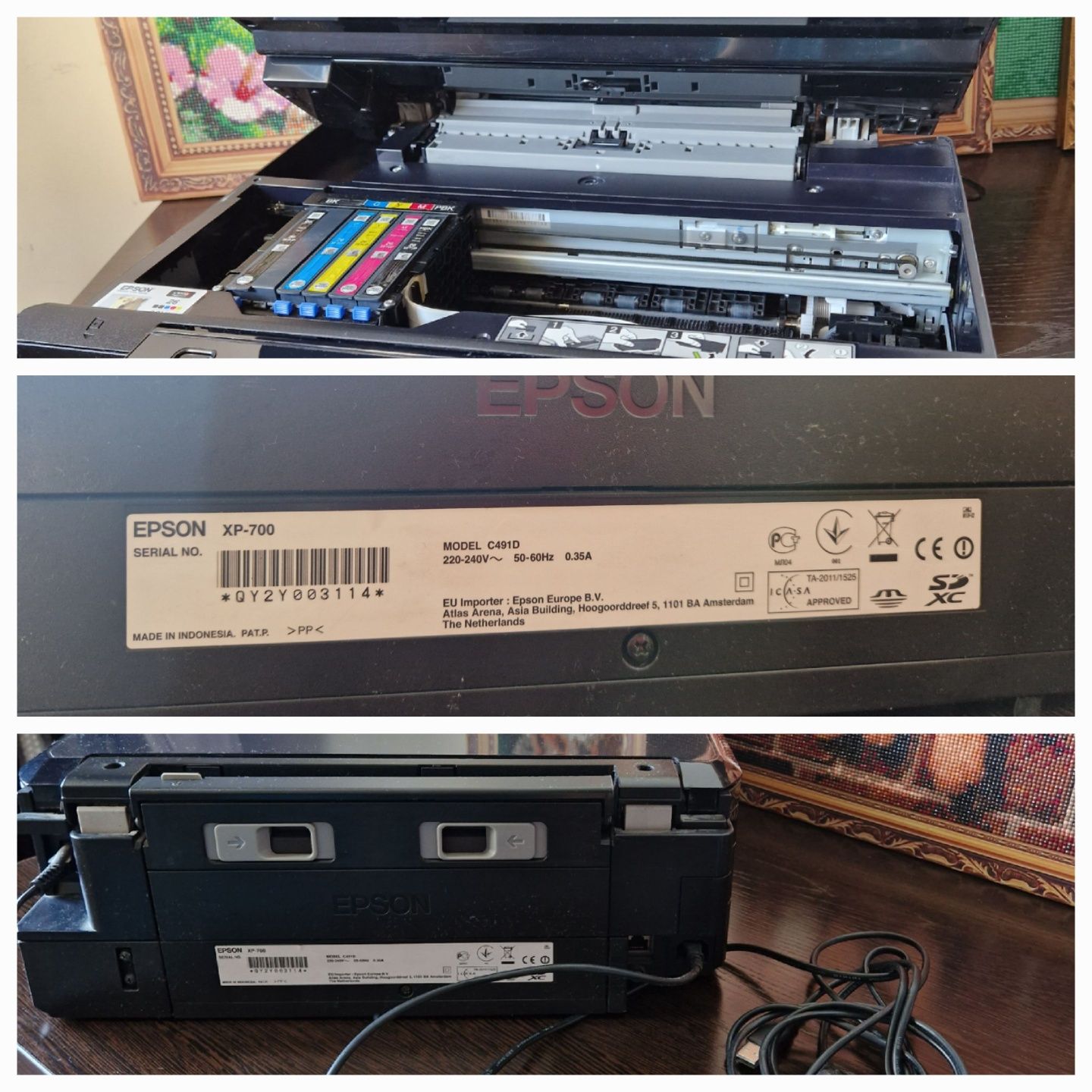 Принтер EPSON XP-700 MODEL C491D 220-240V 50-60Hz 0.35A