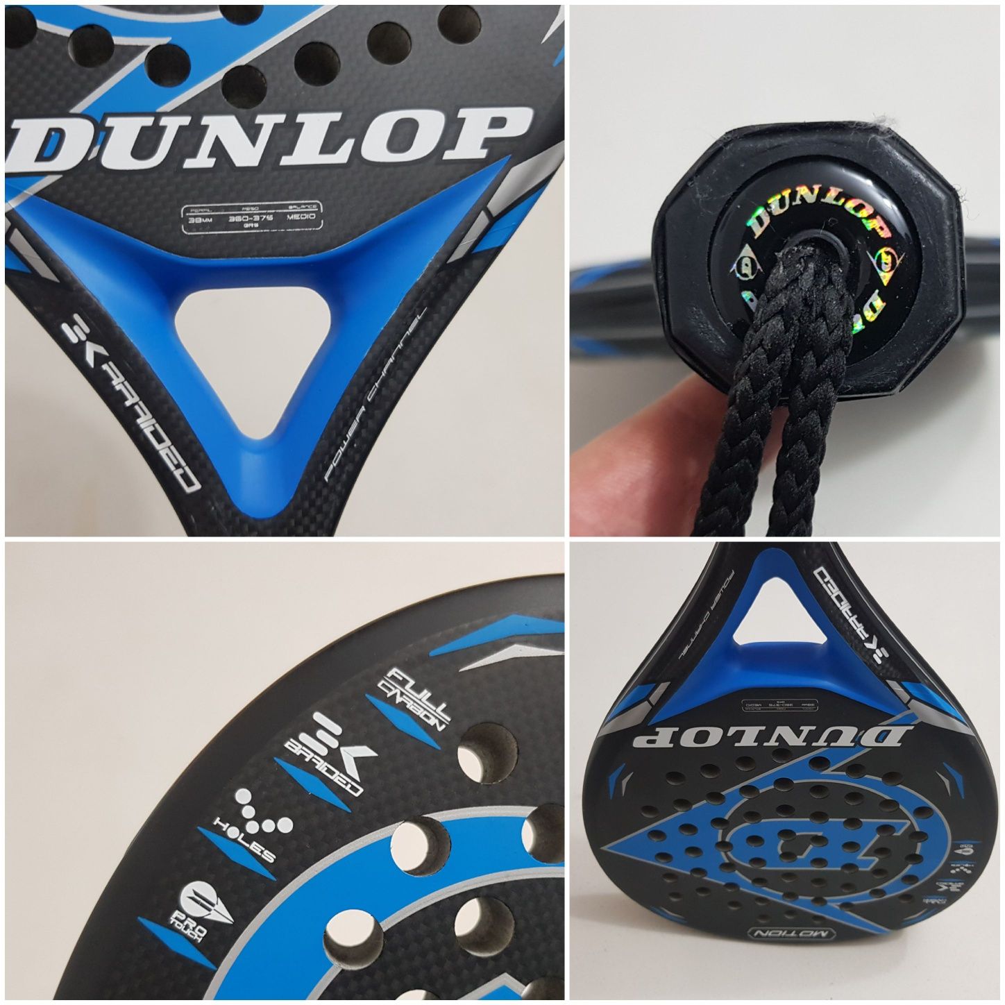 Racheta profesională de padel, tenis DUNLOP Motion Blue Carbon