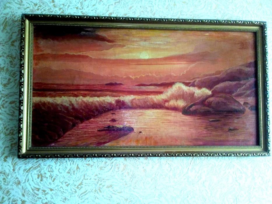 Картина маслом "Закат на море"