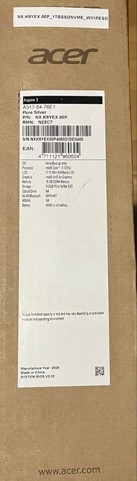 Лаптоп ACER Aspire 3 A317-54-76E1