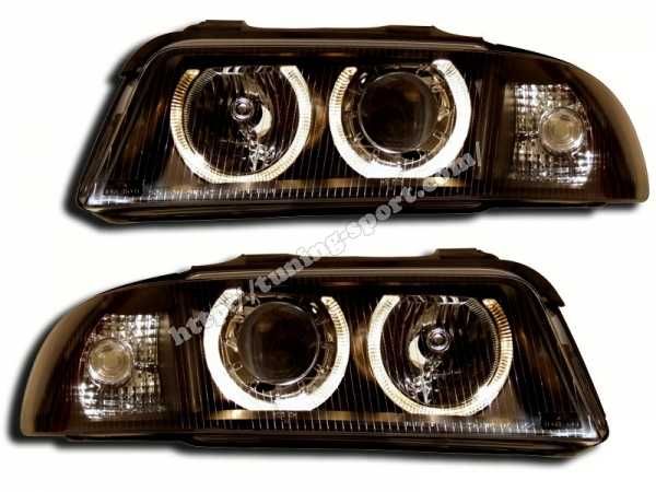 Фарове  Xenon Ангелски очи (Черна бленда) за AUDI A4 B5