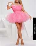 Rochie roz baby doll din tul