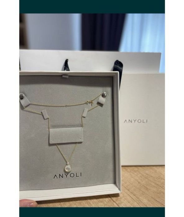 NOU! Lantisor de aur cu diamante si perla Anyoli.
