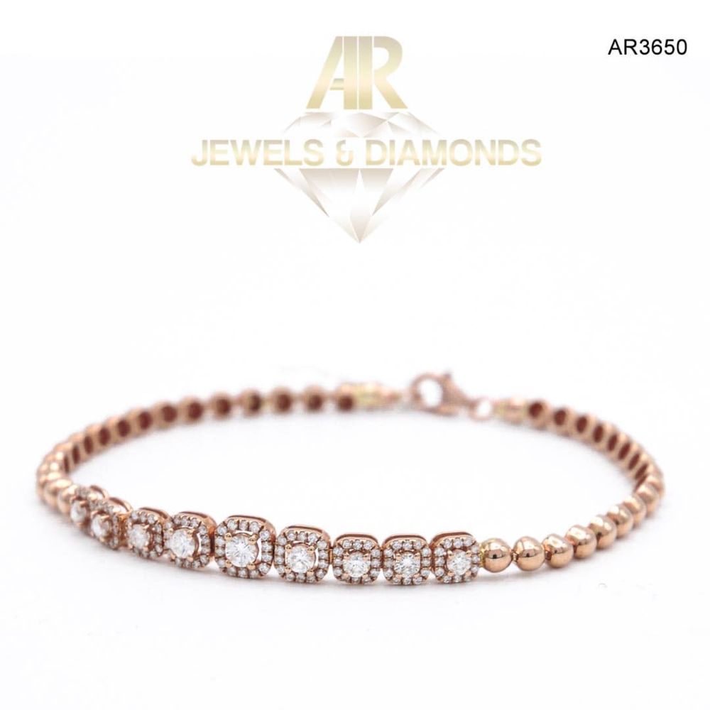 Bratara Aur Rose 14 K cu diamante model deosebit ARJEWELS(AR3649)