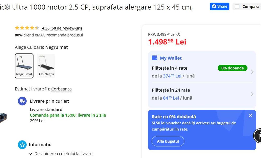 Banda de alergat electrica FitTronic® Delta 1100