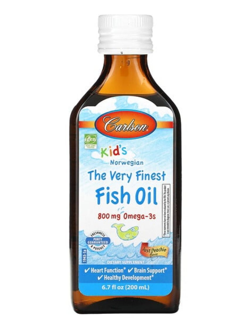 Carlson Fish Oil kids. Омега рыбий жир, натуральный апельсиновый вкус.