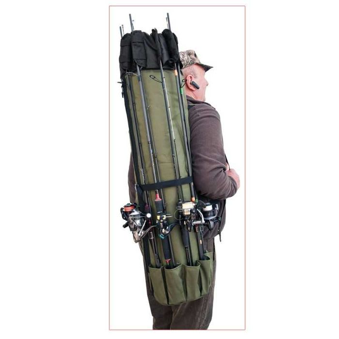 Geanta tip rucsac B26 pentru 5 lansete echipate cu mulinete