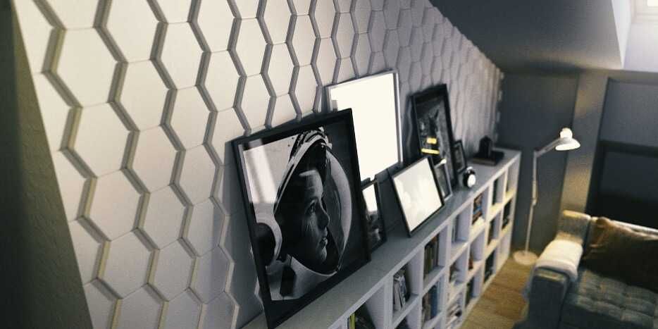 Декоративни 3D панели - 3д гипсови панели, стенни облицовки 0044