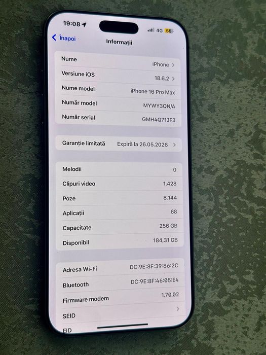 Vand iphone 16 pro max