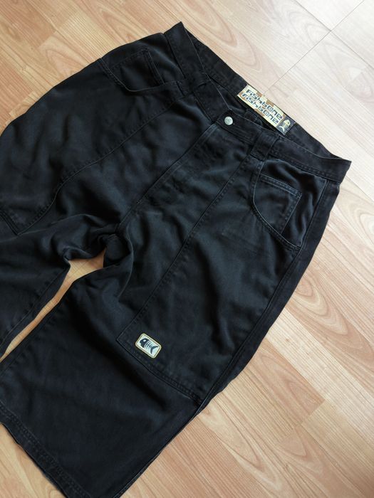 Shorts jorts denim pantaloni scurti vintage oversize Fishbone black