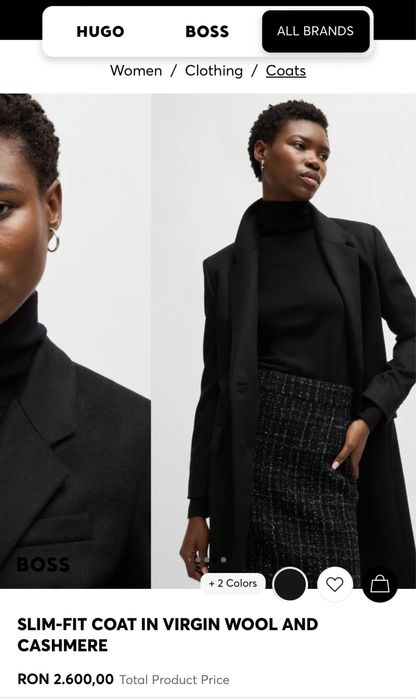 BOSS palton damă de la 2600 lei 1400 lei
