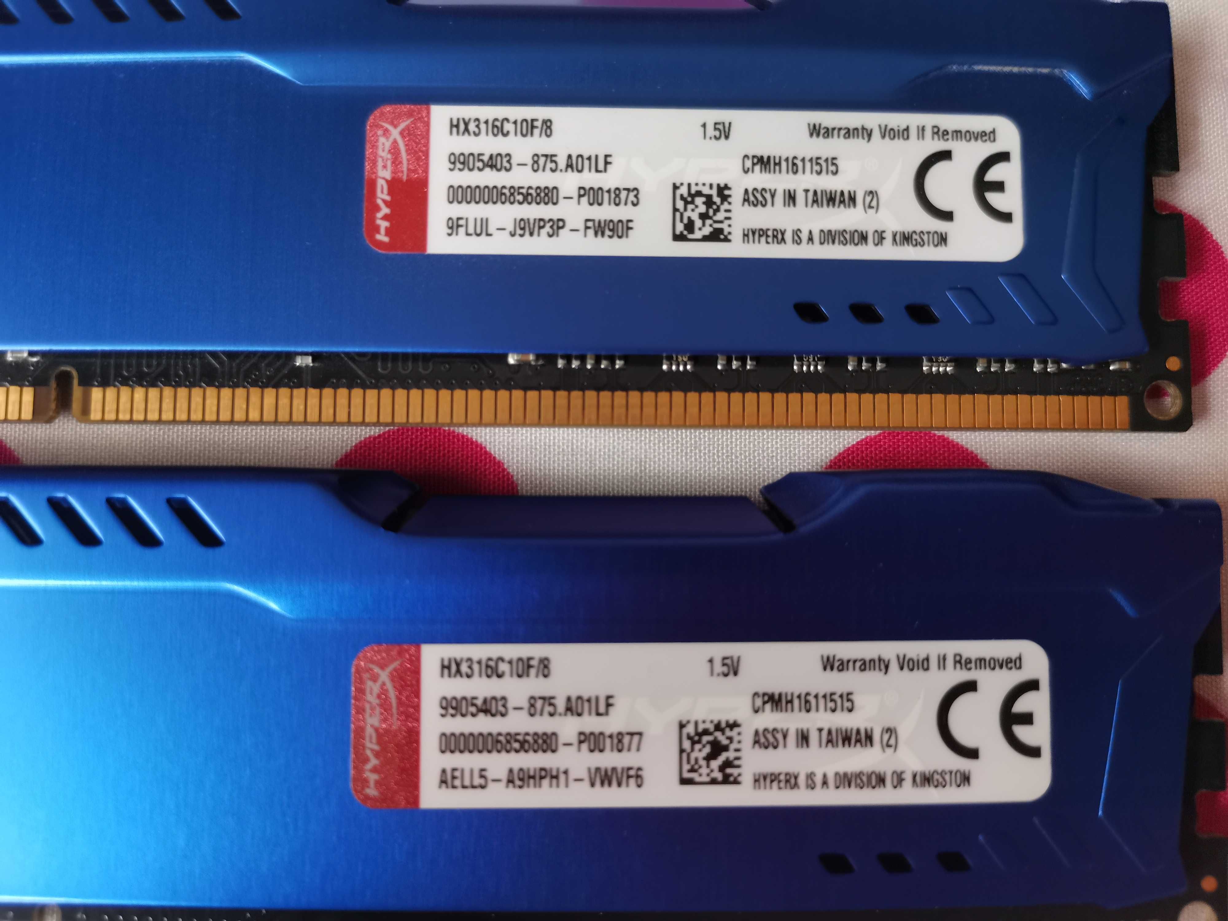 Kit Memorie Ram HyperX Fury Blue 16 GB (2 X 8 GB) 1600 Mhz.