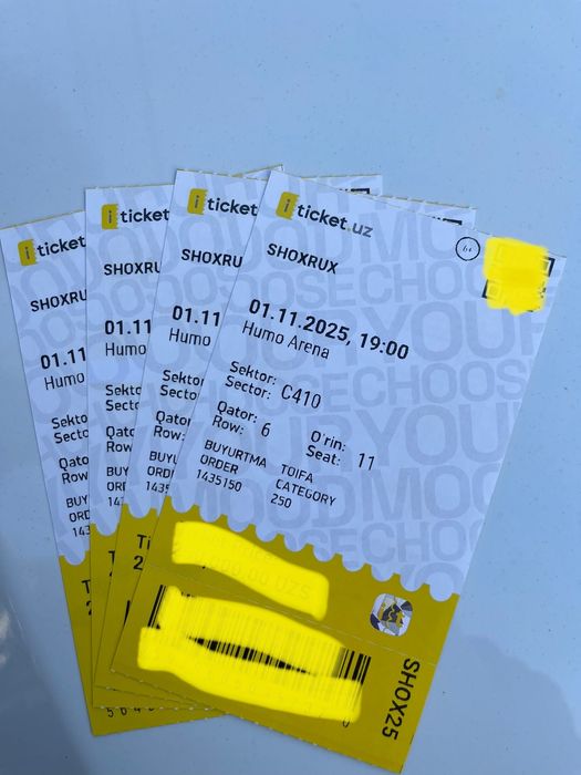 Shoxrux repga biletlar