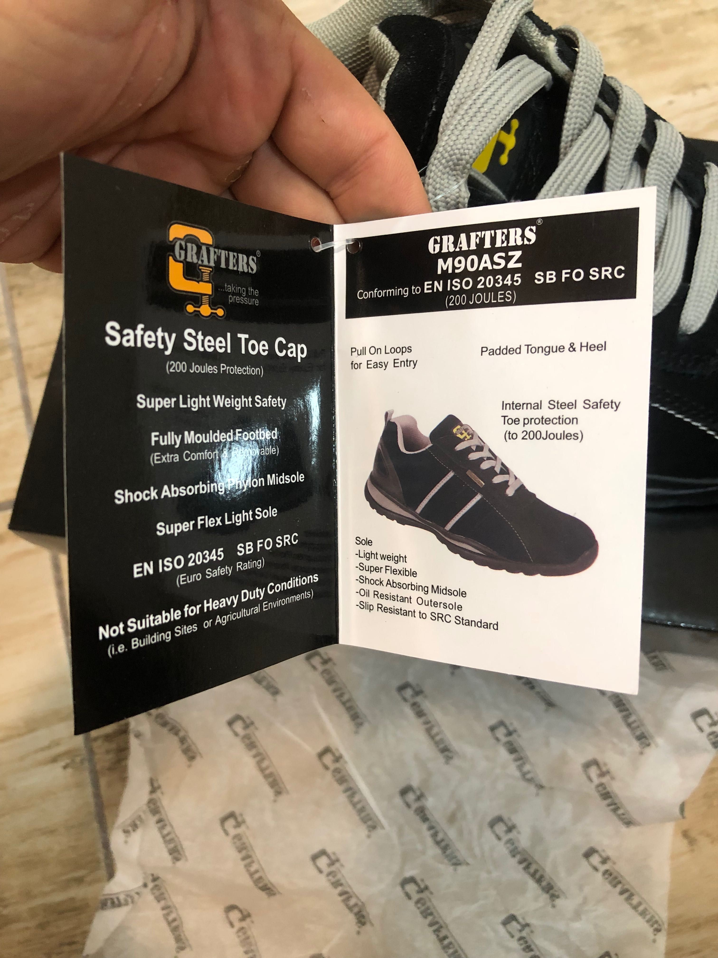 НОВИ безопасни работни обувки с железа Grafters.
