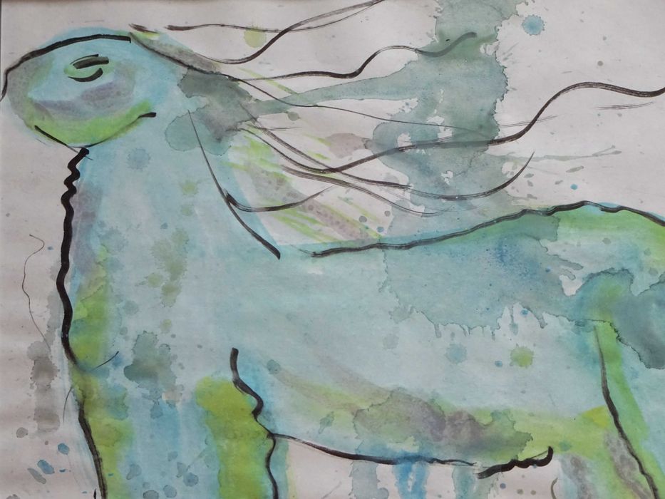 Tablou, Sabin Balasa, “Aparator”|  Tus si Culoare