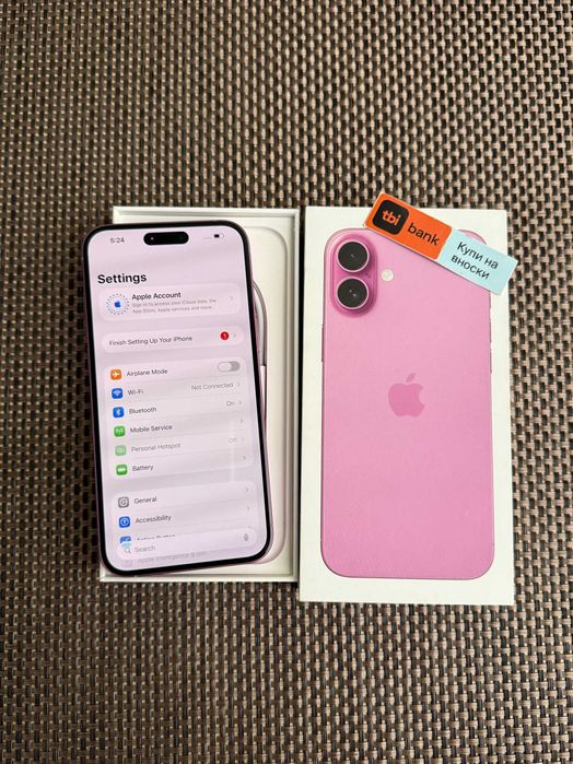 НОВ!  iPhone 16 PLUS *Лизинг от 52лв/м / 128Gb PINK / розов  Гаранция!