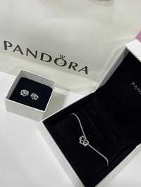 Комплект сережки и цепочка Pandora