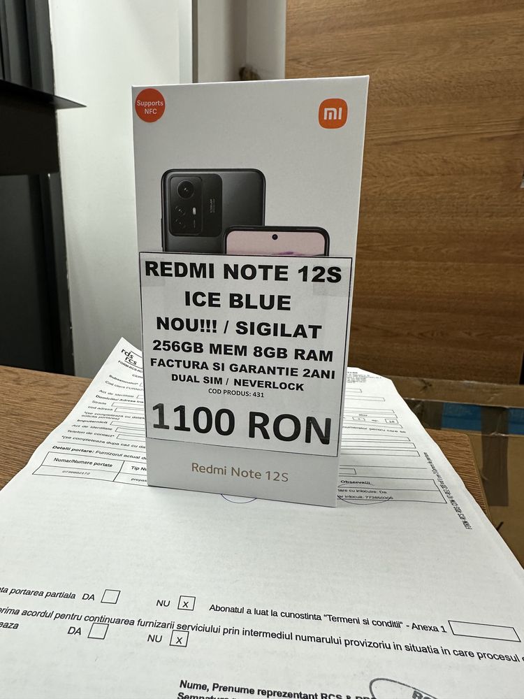 Amanet NO Limit: Redmi Note 12s Blue 256GB 8GB RAM Sigilat Factura.