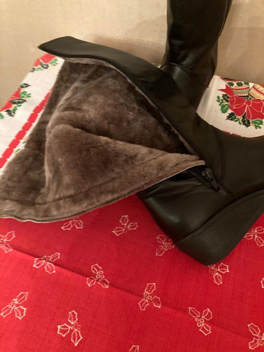 Зимние сапоги кожаные на натуральном меху