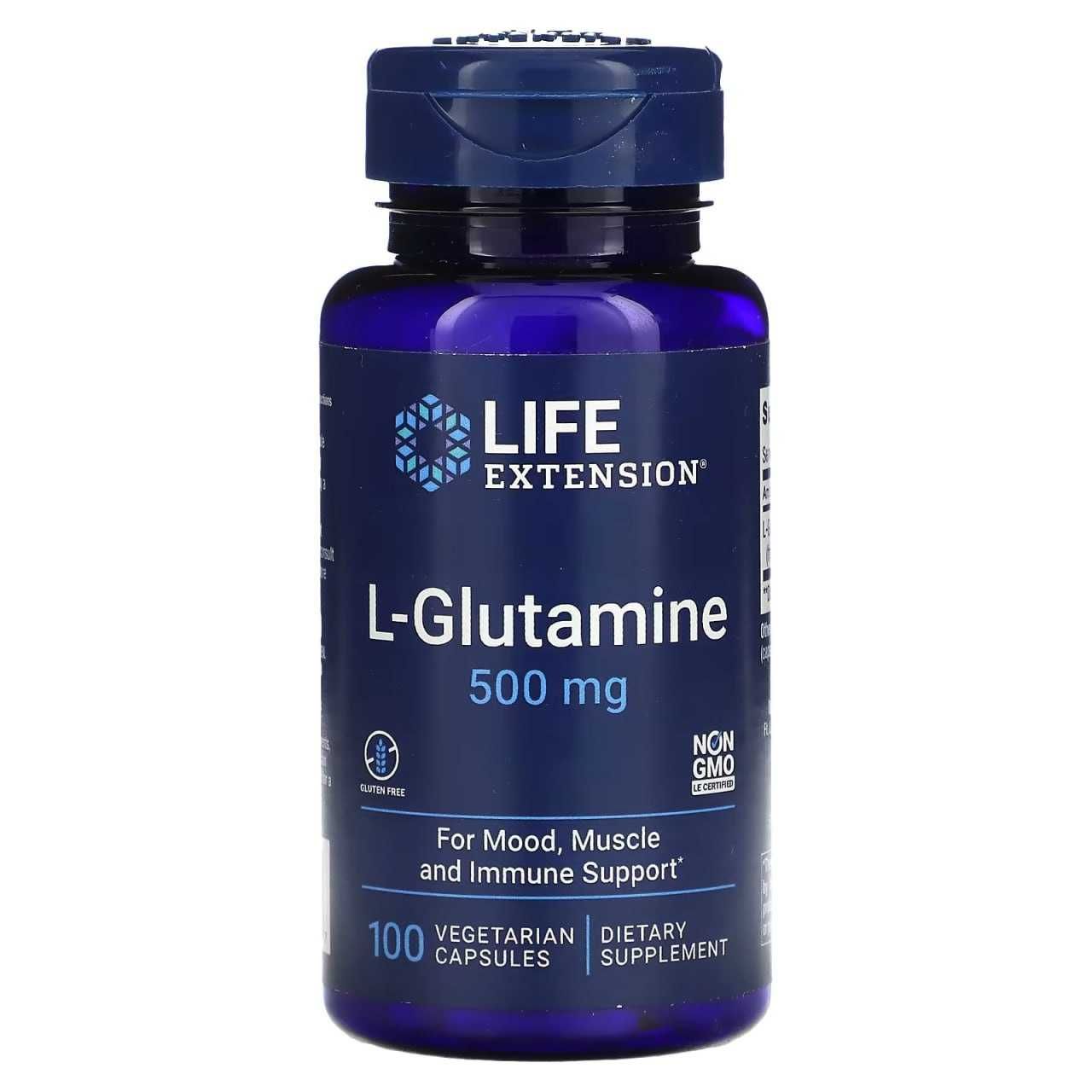 Life Extension L-глютамин 500 мг, Л-глютамин, л-глтуамин, l-glutamine