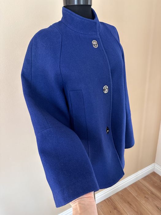 Palton Mango lana S albastru