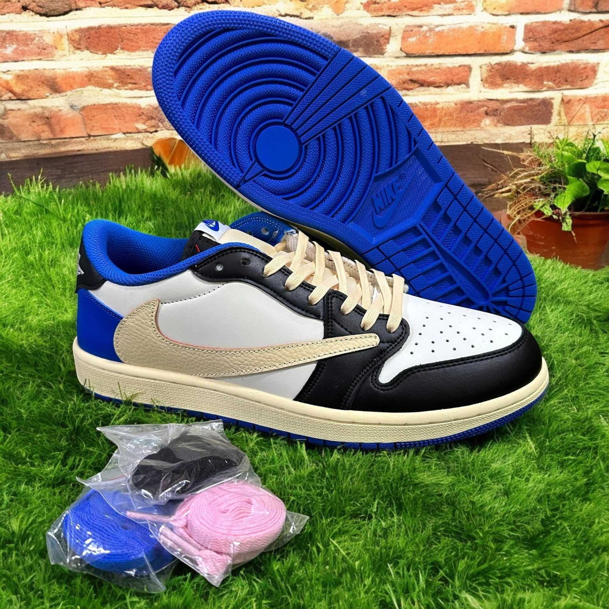 Adidasi  Jordan 1 Travis x Fragment Blue - Adidasi Premium FULL Box