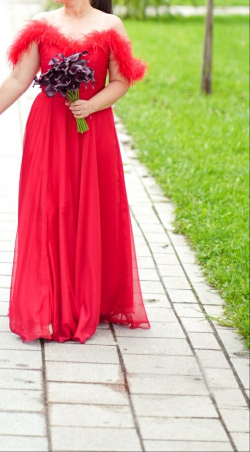 Rochie rosie lunga