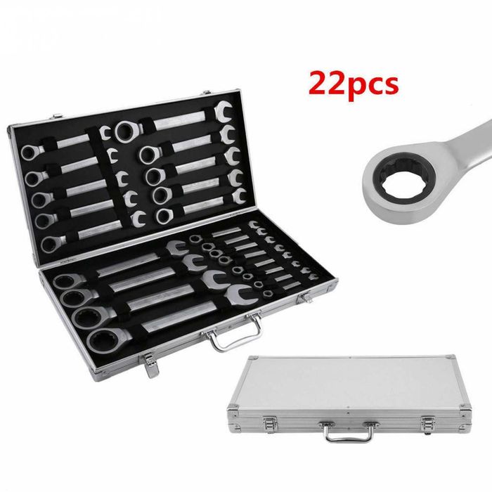 НЕМСКИ Звездогаечни Прави Тресчотни Ключове 6-32 KRAFTWELLE +ЛЕД ФЕНЕР