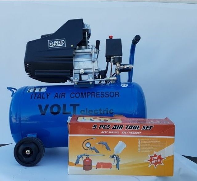 Volt Electric  Компресор за въздух 24 литра с пълен сет 5in1