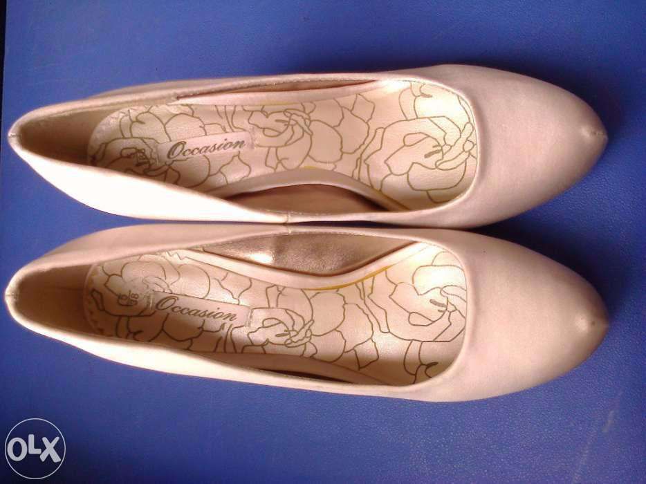 Pantofi dama noi satin alb fildes Next UK pt. mireasa nunta nr. 36-42